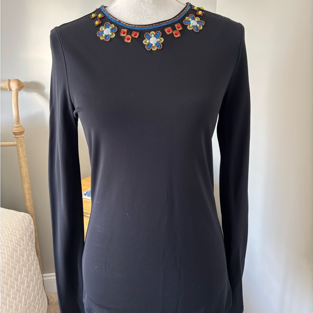 Tory Burch embellished black top